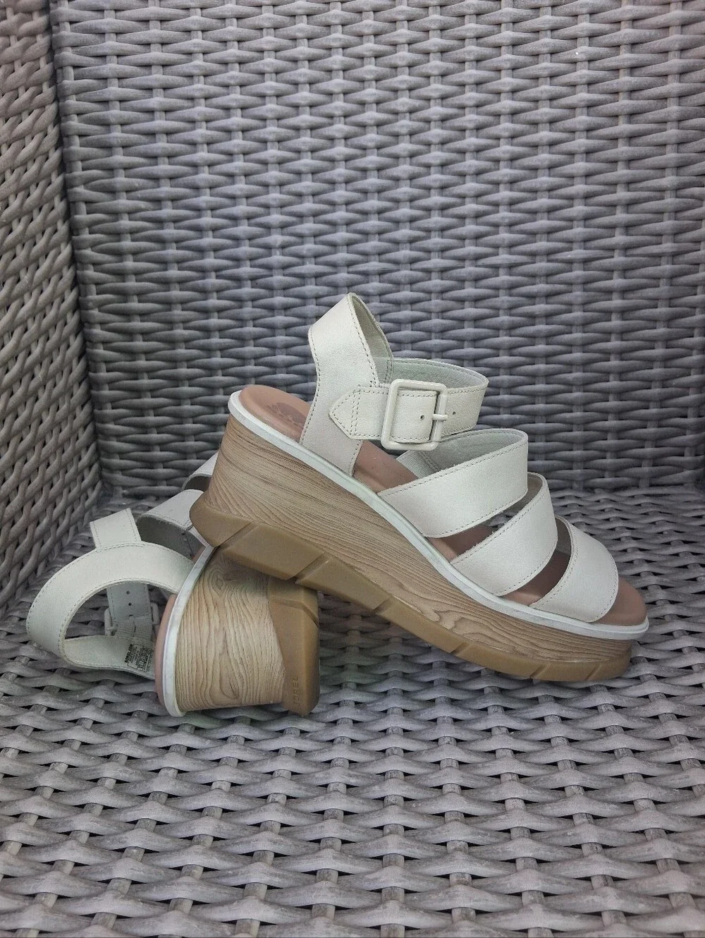 Sorel Cream Strappy Wedge Sandals - Comfort Platform